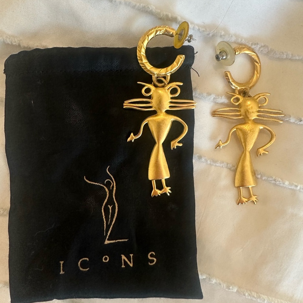ICONS gold-tone goddess earrings